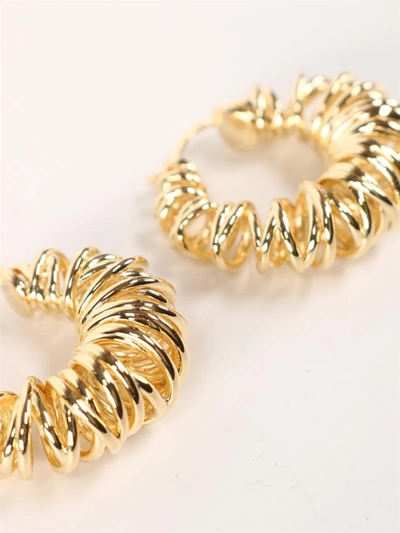 Shop Bottega Veneta Spiral Hoop Earrings Gold