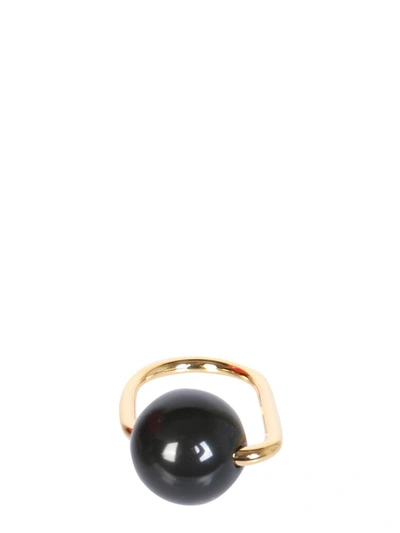 Shop Marni Sphere Ring In Black