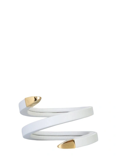 Shop Bottega Veneta Spiral Bracelet In White