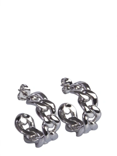 Shop Maison Margiela Brass Earrings In Silver