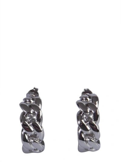 Shop Maison Margiela Brass Earrings In Silver