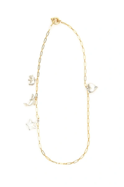 Shop Timeless Pearly Chain Necklace With Charms In Silver Gold