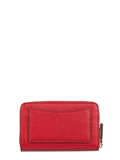 Shop Michael Michael Kors Compact Card Holder With Logo In Red