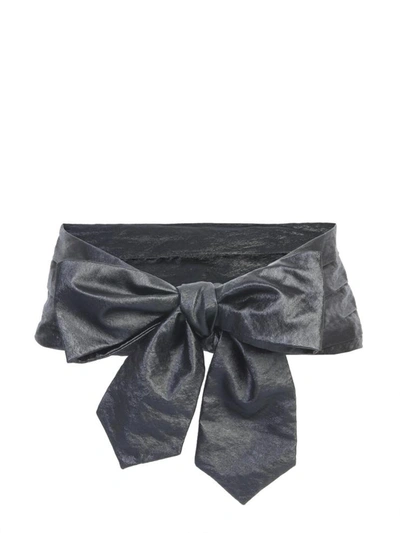 Shop Philosophy Di Lorenzo Serafini Soft Belt With Bow In Black