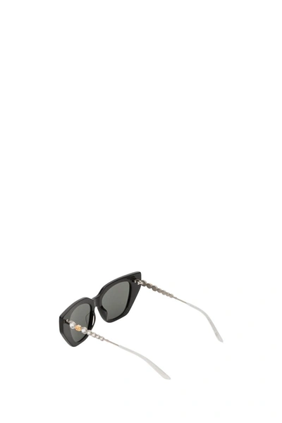 Shop Gucci Bamboo Effect Cat-eye Sunglasses In Black