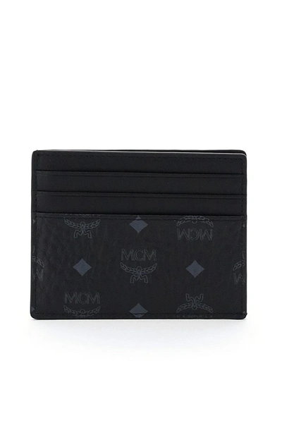 Shop Mcm Visetos Card Holder In Black