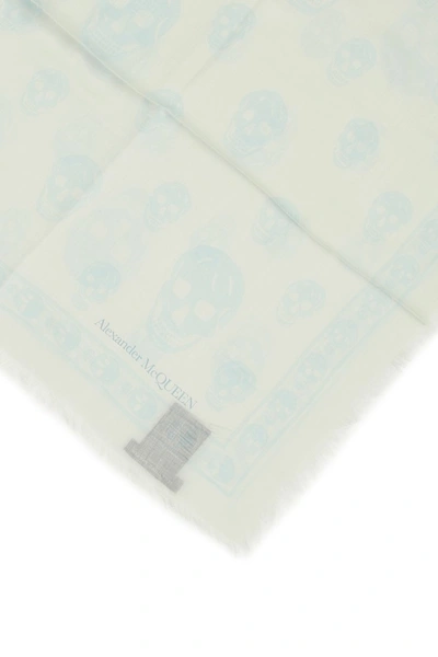 Shop Alexander Mcqueen Skull Scarf In Sky Blue