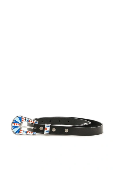 Shop Alanui Multicolor Buckle Belt In Black