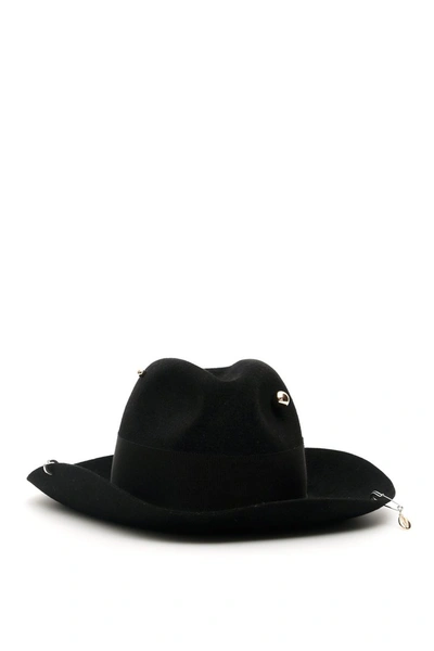 Shop Ruslan Baginskiy Piercing Fedora Hat In Black