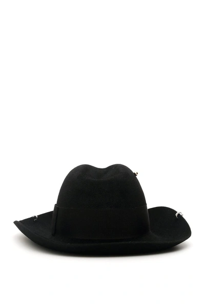 Shop Ruslan Baginskiy Piercing Fedora Hat In Black