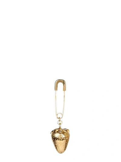 Shop Ambush Earrings With Strawberry Charm In Gold