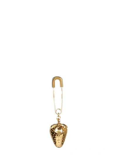 Shop Ambush Earrings With Strawberry Charm In Gold