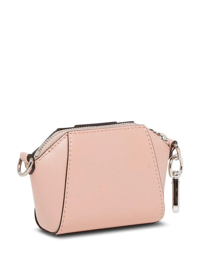 Shop Givenchy Antigona Mini Bag In Leather With Chain Shoulder Strap In Pink