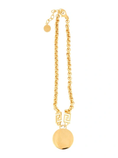 Shop Versace Icon Medusa Necklace In Gold