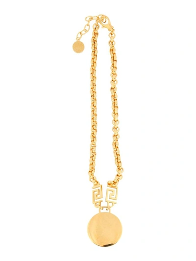 Versace Icon Medusa Crystal Necklace In Gold