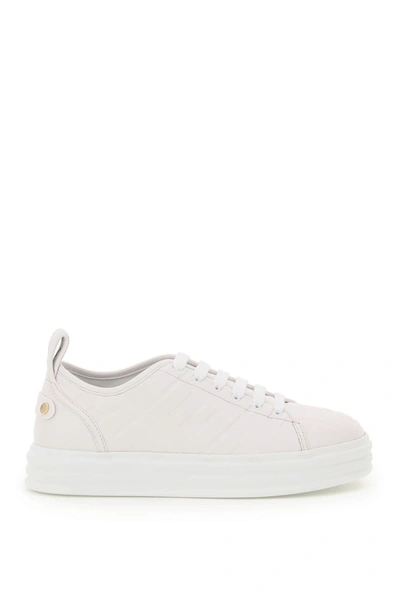 Shop Fendi Ff Hf Nappa Sneaker In Ultra White