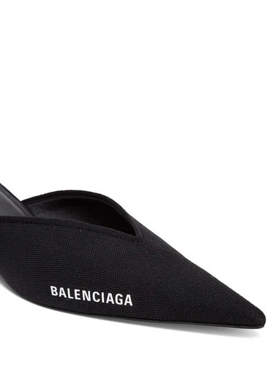 Shop Balenciaga Pointed Mules Knife With Logo In Black
