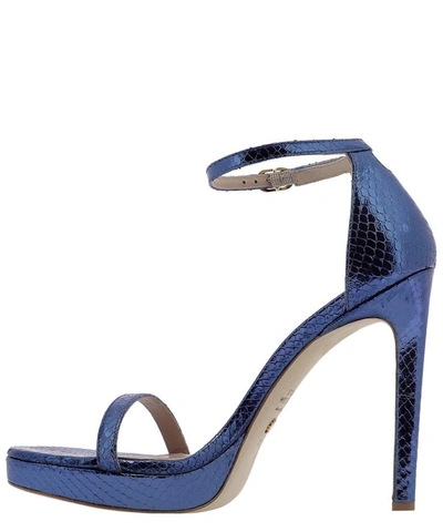 Shop Stuart Weitzman "nudist Disco" Sandals In Blue