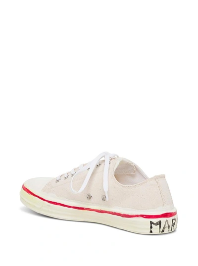 Shop Marni Low-top Sneakers In Canvas In White