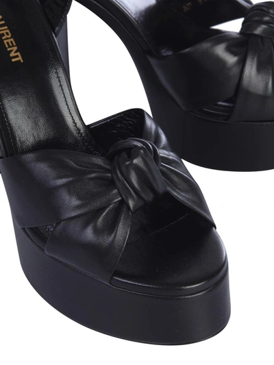 Shop Saint Laurent "bianca" Sandals In Black