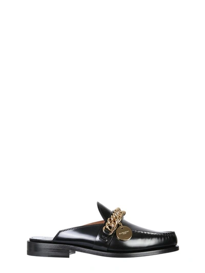 Shop Givenchy Slipper Moccasins With Chain And Logo In Black