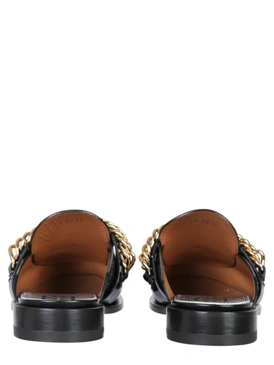 Shop Givenchy Slipper Moccasins With Chain And Logo In Black