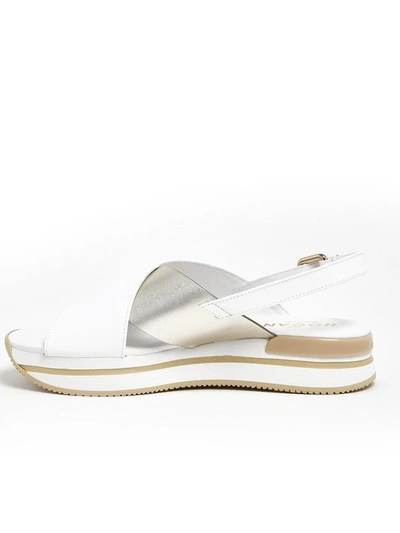 Hogan Colour Block Platform Sandals In White | ModeSens