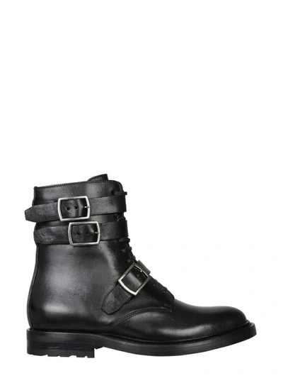 Saint Laurent Buckle-detail 30mm Ceril Ankle Boots In Black