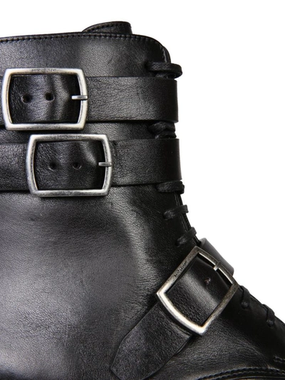 Saint Laurent Buckle-detail 30mm Ceril Ankle Boots In Black