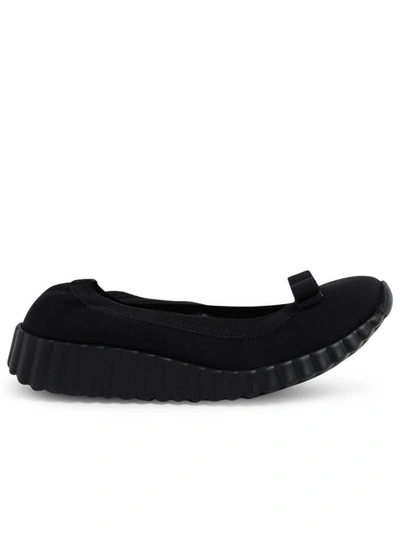 Shop Ferragamo Black Dolly T Ballet Flats