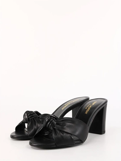 Shop Saint Laurent Bianca Mule Sandals Black