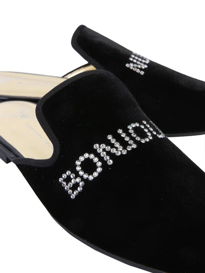 Shop Giuseppe Zanotti Bonjour Nuit Slippers In Black