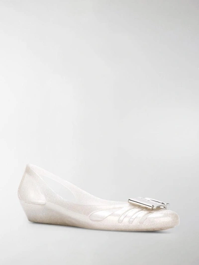 Shop Ferragamo Salvatore  Flat Shoes Silver