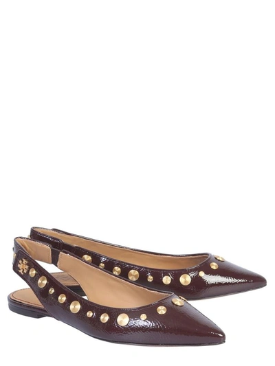 Shop Tory Burch Kira Stud Slingback Sandal In Brown