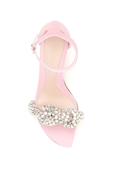 Shop Alexander Mcqueen Crystal Knot Sandals In Su Pink Cry Su Pink