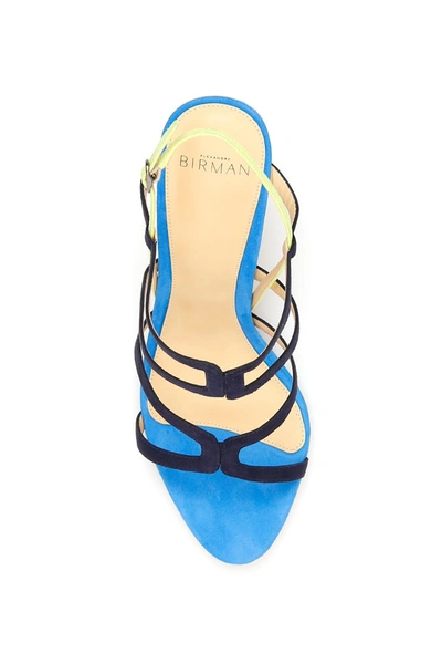 Shop Alexandre Birman Multicolor Mena 85 Sandals In Night Blue Lemon Azure