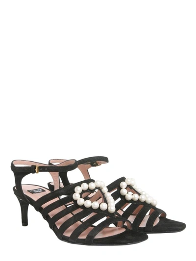 Shop Boutique Moschino Suede Sandals In Black