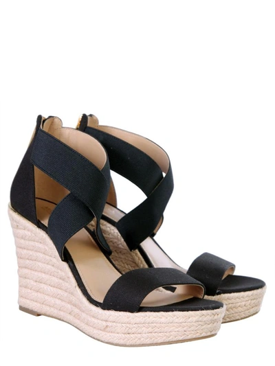 Shop Michael Michael Kors "prue Wedge" Wedge Sandals In Black