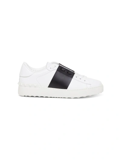 Shop Valentino Open Sneakers In White/black