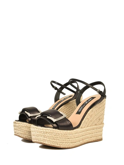 Shop Sergio Rossi Sandal With Rope In Black