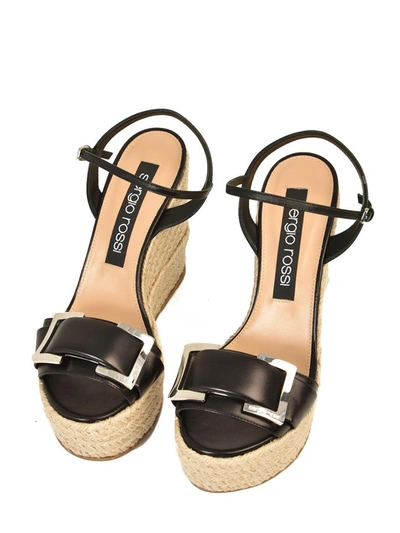 Shop Sergio Rossi Sandal With Rope In Black