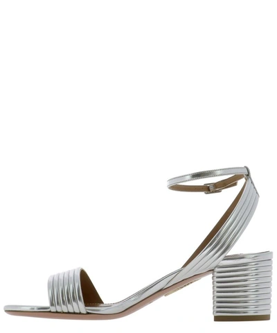 Shop Aquazzura "sundance" Sandals In Silver