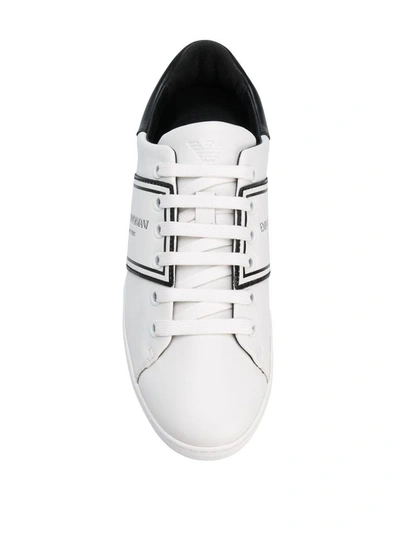 Shop Emporio Armani Sneakers In Bianco