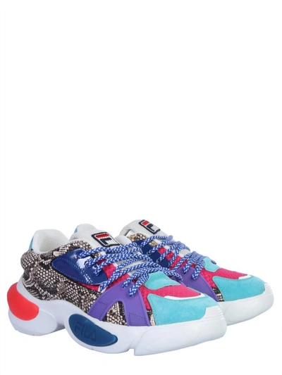 Fila Stylish Logo Sneakers With 5 Cm Rubber Sole For Women In Multicolour