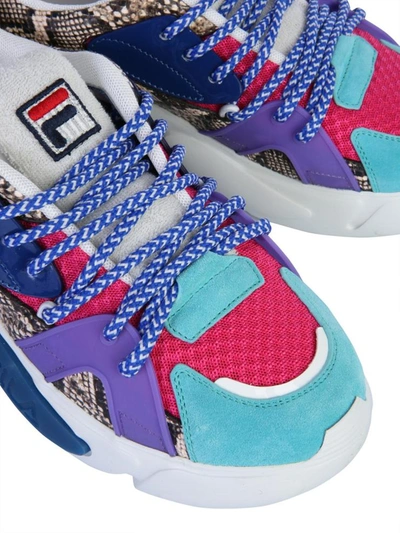 Fila Stylish Logo Sneakers With 5 Cm Rubber Sole For Women In Multicolour