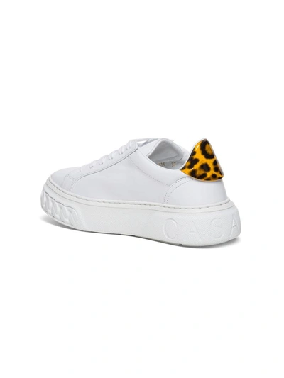 Shop Casadei Sneakers With Animalier Detail In White