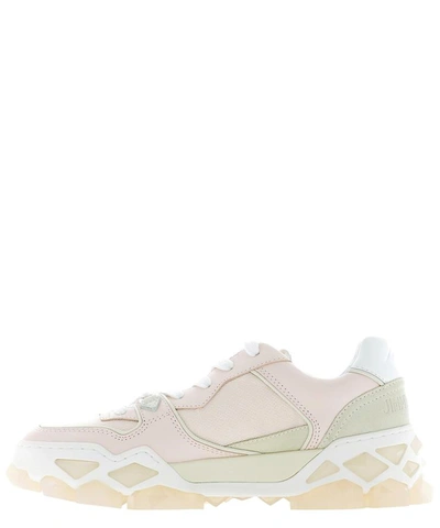 Shop Jimmy Choo "diamond" Logo Sneakers In Pink