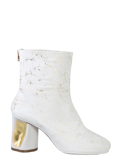 Shop Maison Margiela Crushed Heel Boot In White