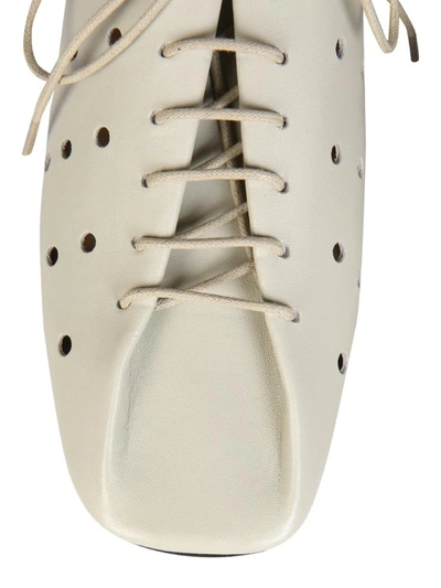 Shop Lemaire Flat Derby Shoes In White