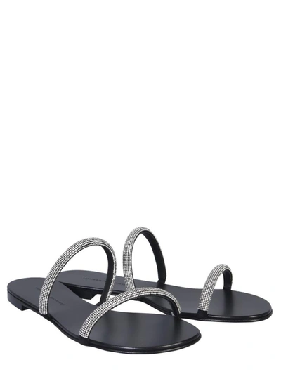 Shop Giuseppe Zanotti Croisette Crystal Sandal In Black